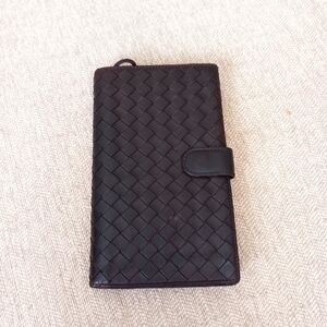 Bottega Veneta Brown Woven Leather Wallet
